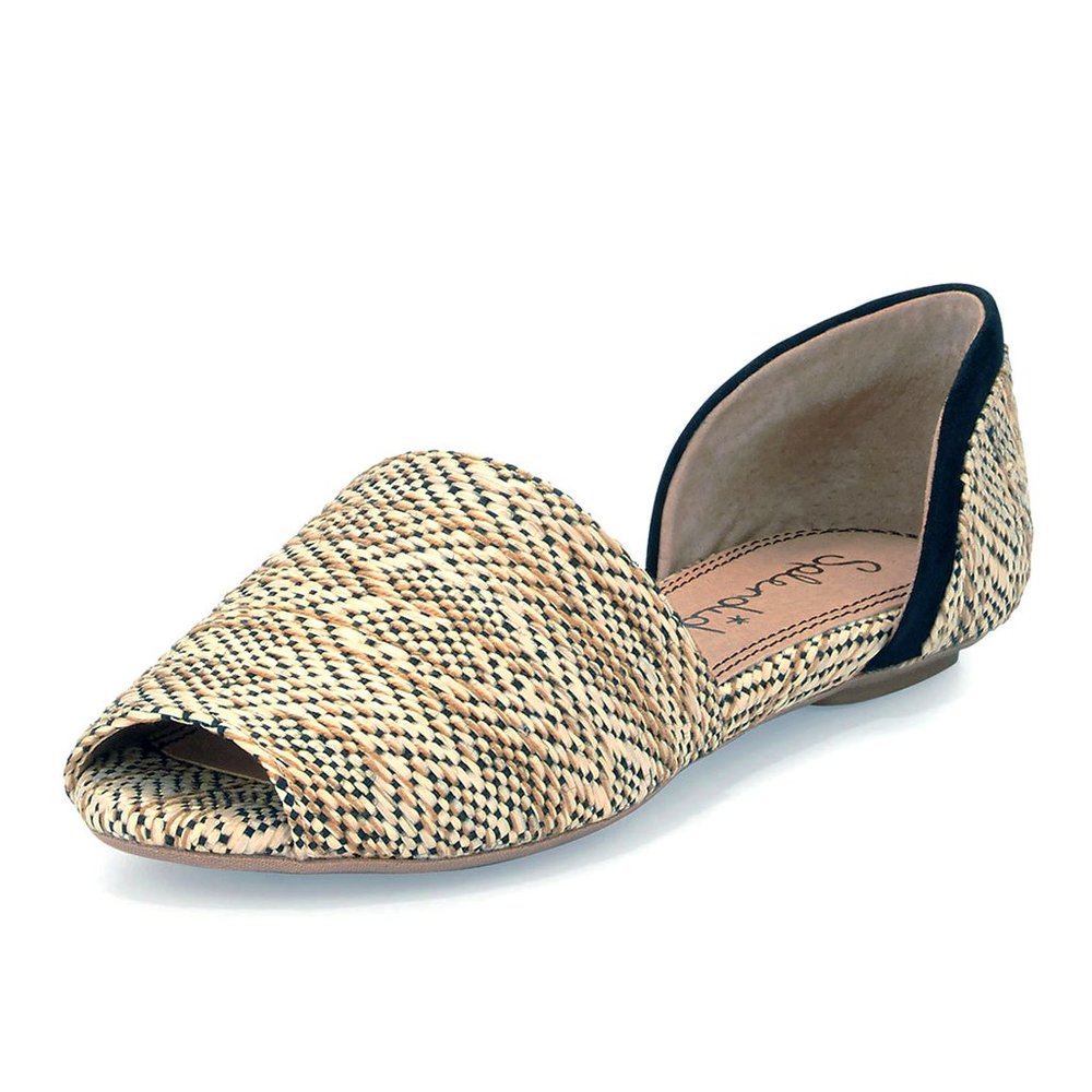 Splendid Akron Woven Rattan d'Orsay Peep-Toe Flats
